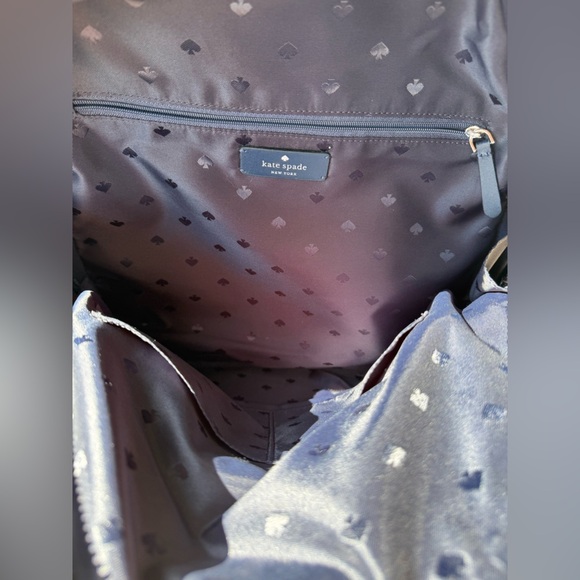 Kate Spade Karissa Nylon Spade Clover Geo Purple Large Backpack - Picture 5 of 14